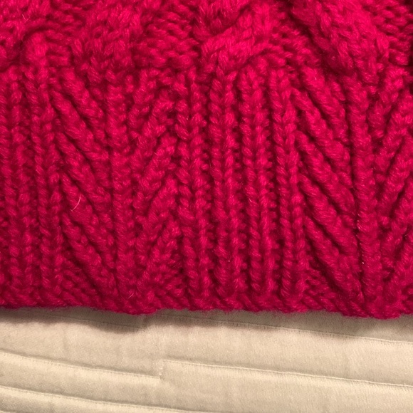 Ralph Lauren Vintage Deep Pink Mock-Neck Cable knit Women Heavy Sweater - Picture 4 of 13